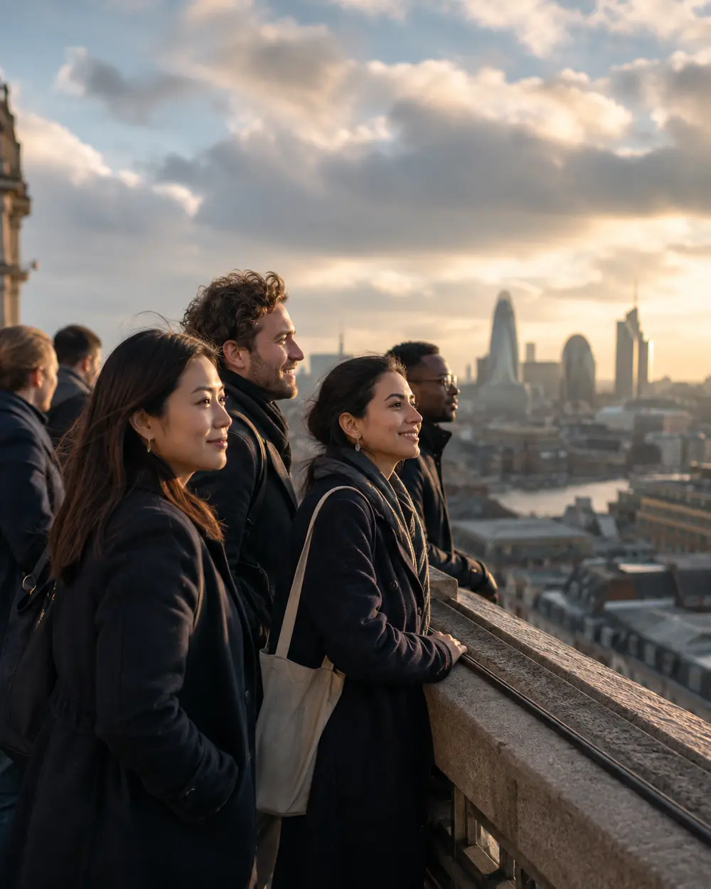 Grupo observando Londres ao final da experiência